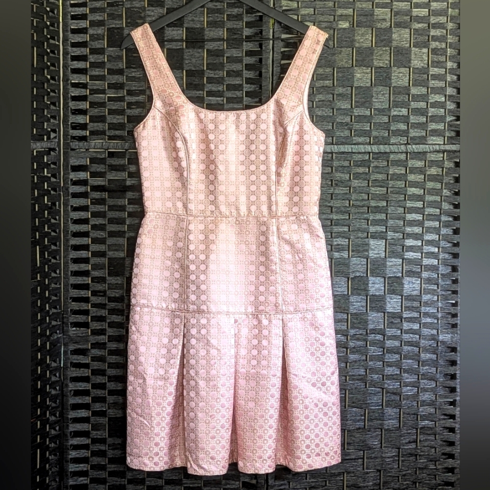 BANANA REPUBLIC preppy Elegant Pink Sleeveless Dress 10 Coastal Barbie Retro